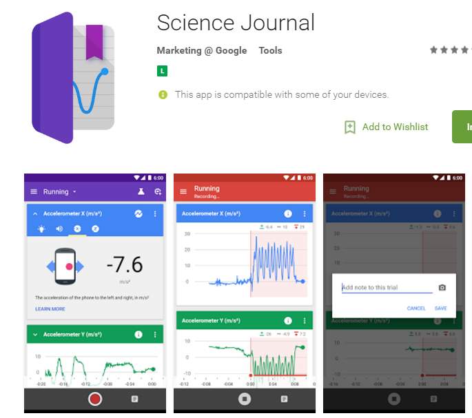 app para medir datos científicos desde el móvil